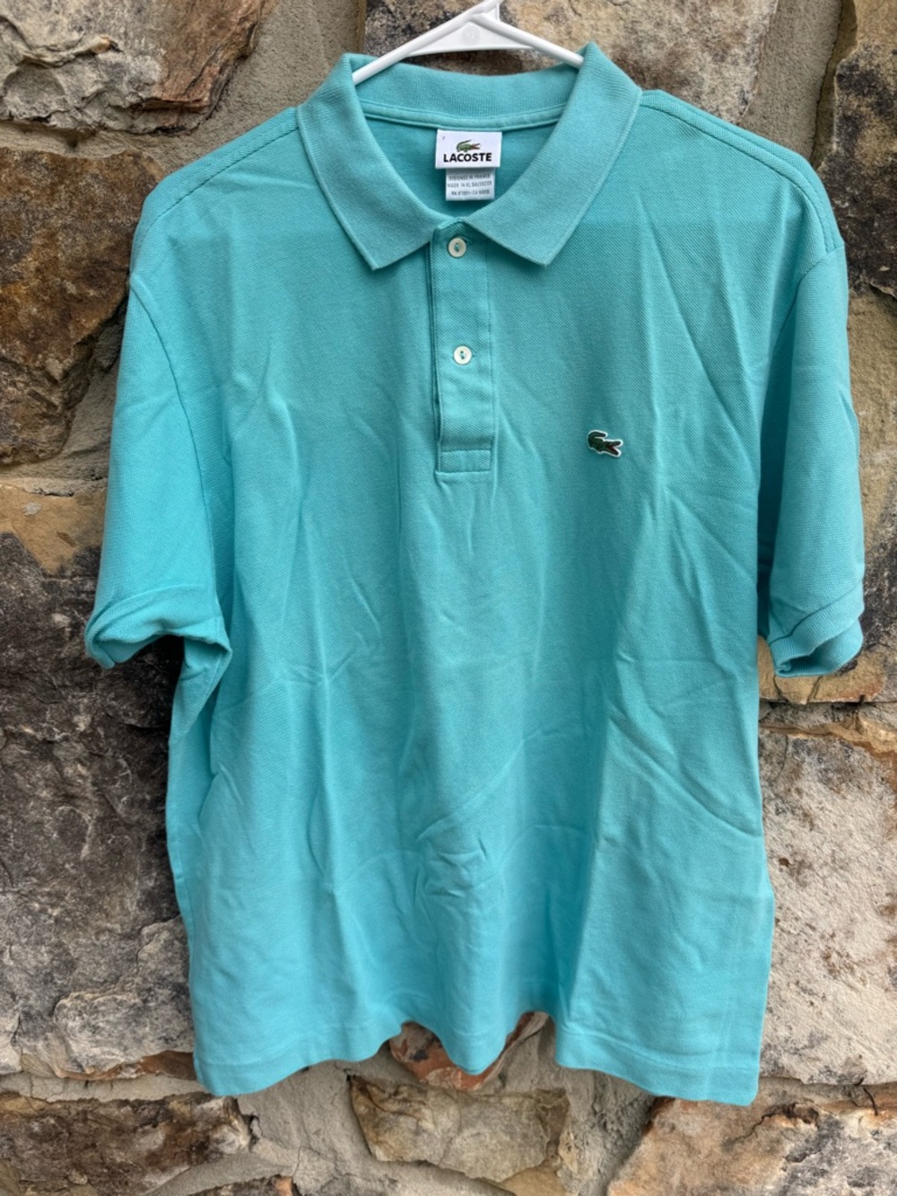 Lacoste Men’s Short Sleeve Polo - Aqua Blue Large